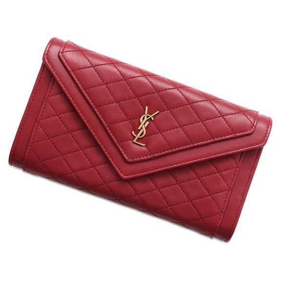 Saint Laurent Handbags - Saint Laurent Paris Gaby Long Wallet Red